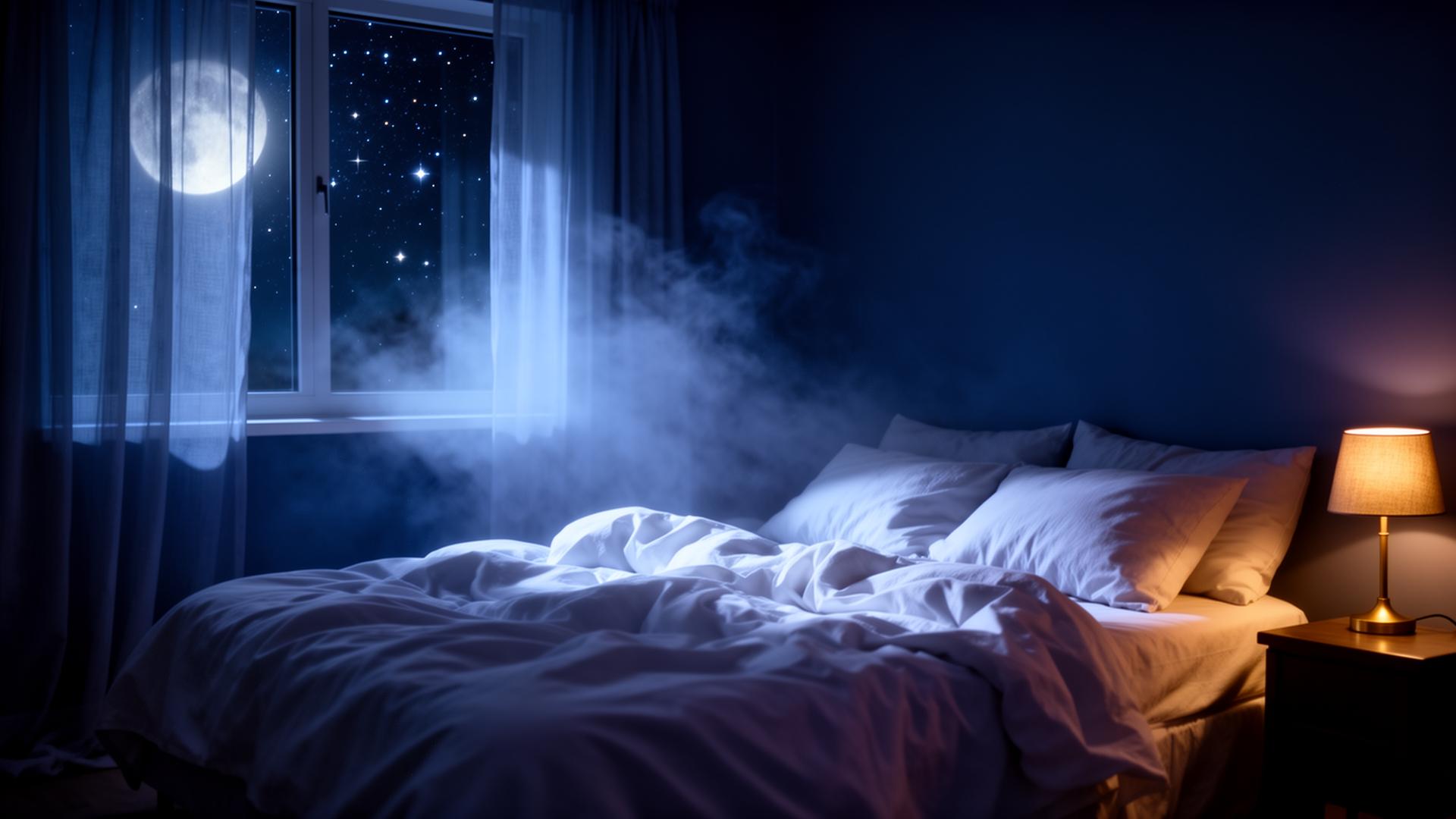 Chambre baignée par la lumière de la lune